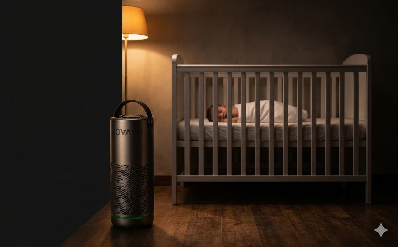 Child sleeping peacefully with clean indoor air